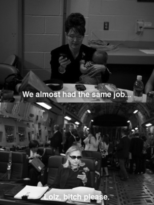 Hillary Clinton and Sarah Palin Texting