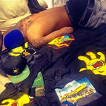 Chris Brown Shirtless in Bed
